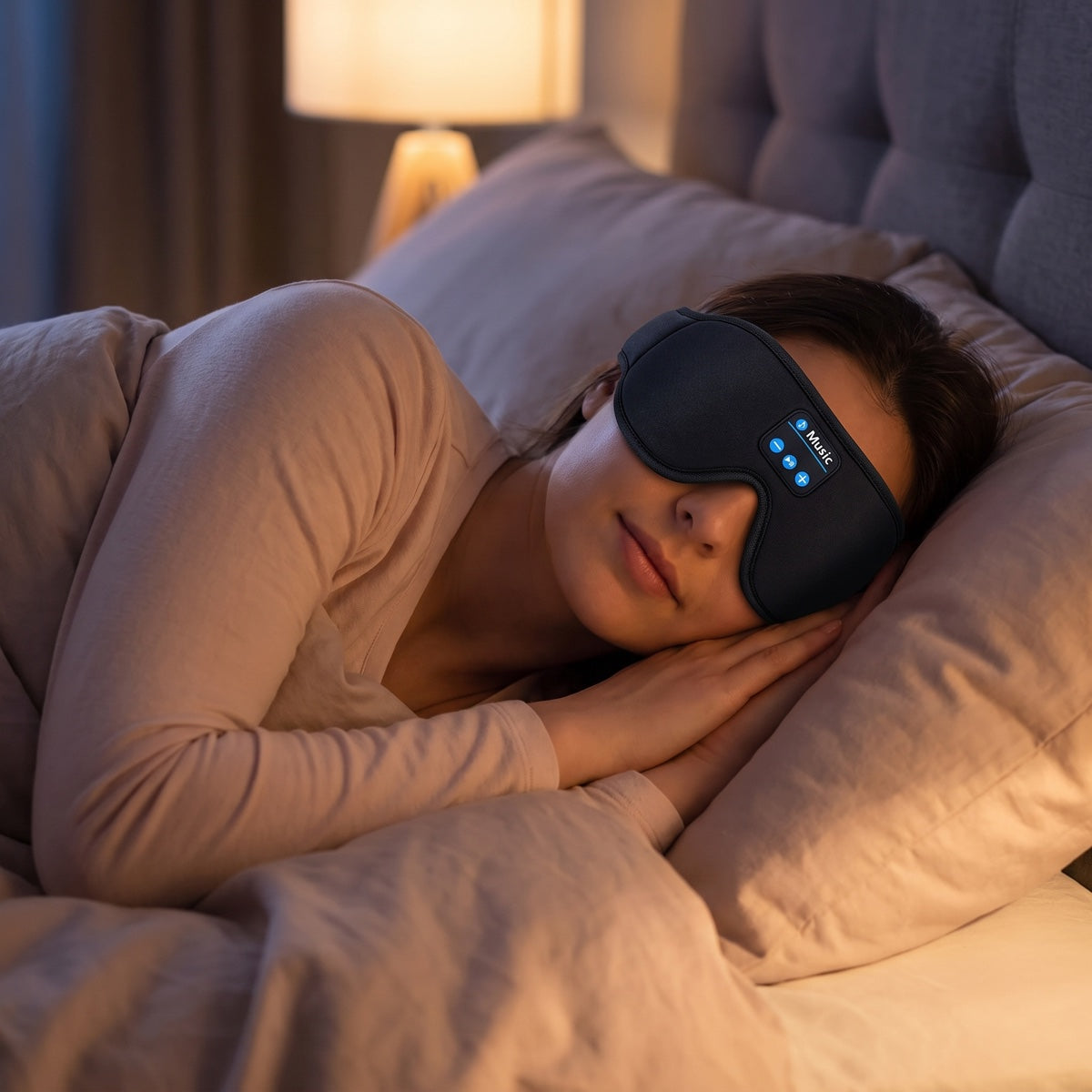 3D contoured Bluetooth sleep mask for blackout sleep